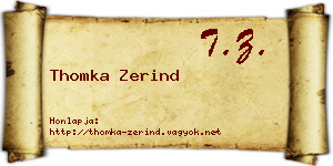 Thomka Zerind névjegykártya